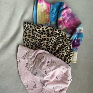 Bucket hat cheetah tie dye strawberry pink nude